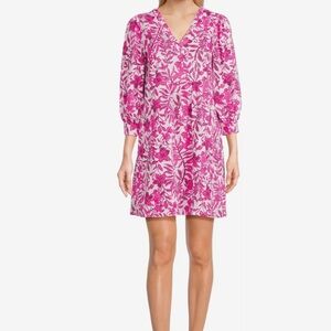 Lilly Pulitzer XS  Floral Pink V-Neck Dress